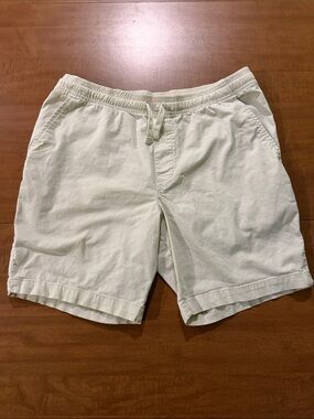 Goodfellow & Co Cream Drawstring Flat-Front Shorts